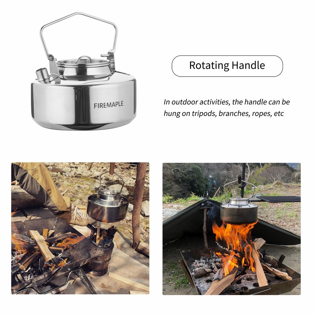 Fire Maple Antarcti Stainless Steel Backpacking Camping Kettle Bushcraft Outdoor Durable Teapot S304 0.6/1.0/1.2/1.5L 295g