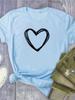 Heart Print T Shirt Women Short Sleeve O Neck Loose Tshirt Summer Women Causal Tee Shirt Tops Clothes Camisetas Mujer