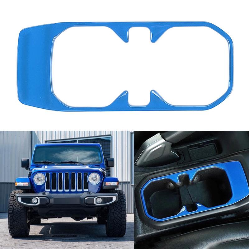 Car Front Drink Cup Holder Decoration Cover Sticker Fit For Jeep Wrangler JL / Gladiator JT 2018 - 2021