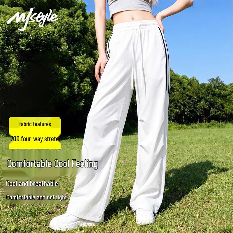 MJ STYLE Casual Straight-Leg Pants S