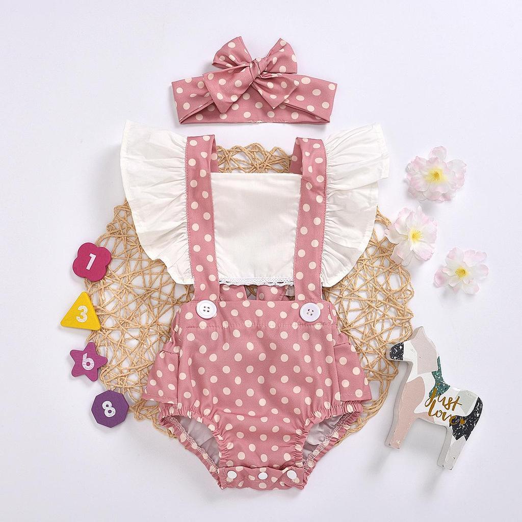 Leopard Print Baby Romper Set: Summer Bodysuit & Headband for Girls