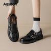 Brown new spring retro platform small leather shoes commuting not tired feet single shoes