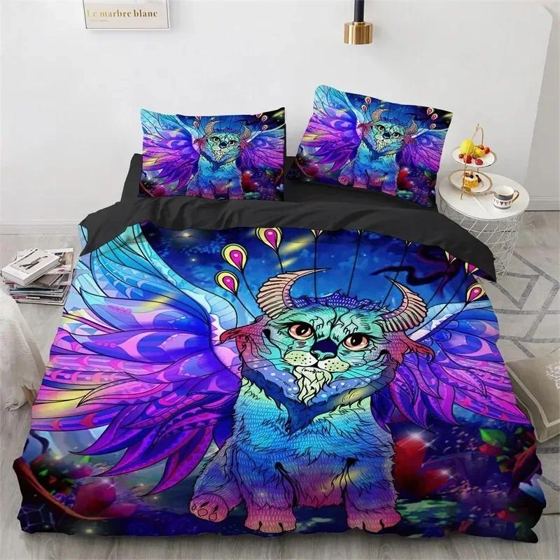 Luxury New 3D Print Mysterious Wolf Duvet Cover Set Microfiber Exotic Animal Bedding Set Wild Animals Full Queen Bedroom Decor