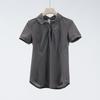Women's Quick-Dry Polo Shirt - Breathable Moisture-Wicking Knit for Yoga & Fitness