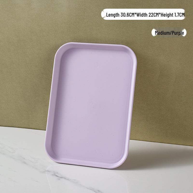 Rectangular Plastic Tea and Snack Tray for Home, Hotel, or Restaurant Use
