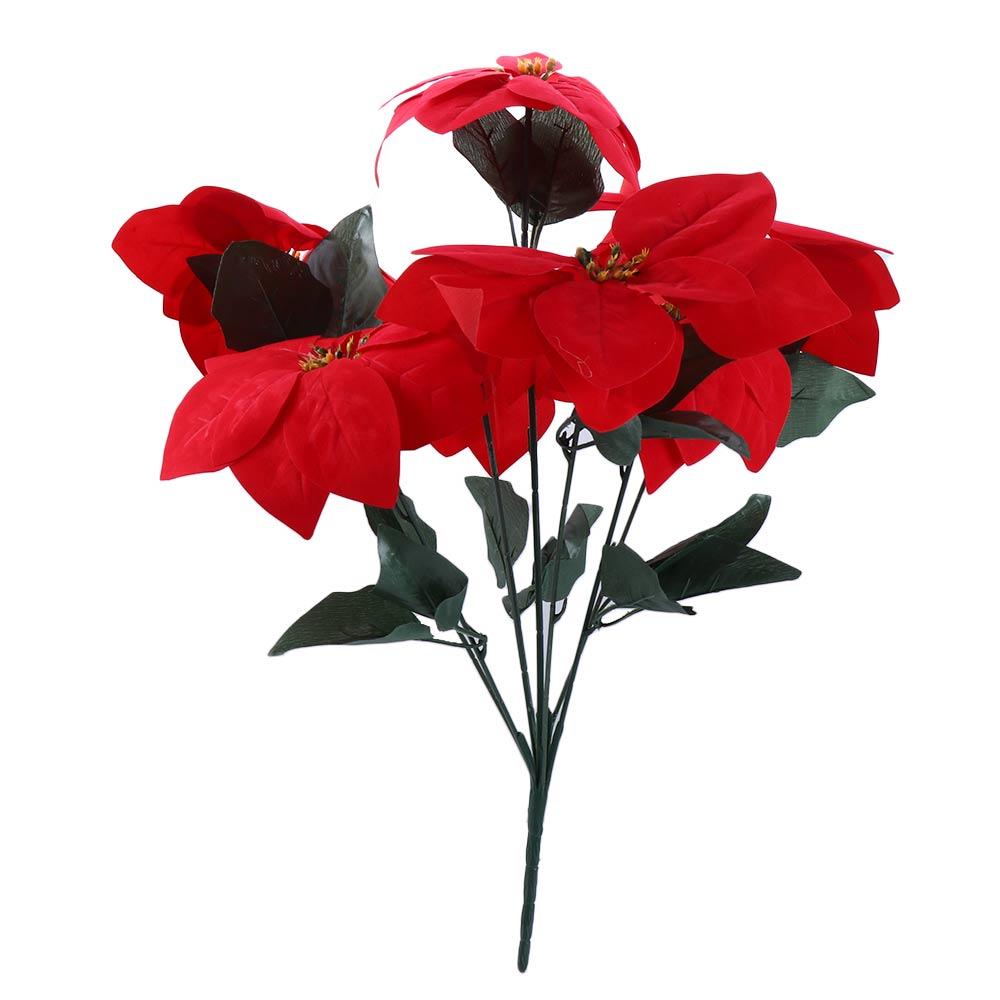 pot Artificial Flowers Poinsettia Bushes Party supplies Christmas Bouquets Christmas Decoration Xmas Decor Simulation bouquet