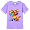 T-shirt per Bambini Grizzy e i Lemming 100% Cotone Stampa Cartone Animato Manica Corta Carina per Bambini e Bambine Top per Bambini 3-12 Anni Girocollo Magliette Estive Anime