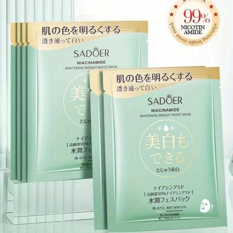 16pcs Japanese Nicotinamide Facial Masks for Face Moisturizing Brightening Firming Hydrating Face Mask  99% High Purity Niacinamide Brightening
