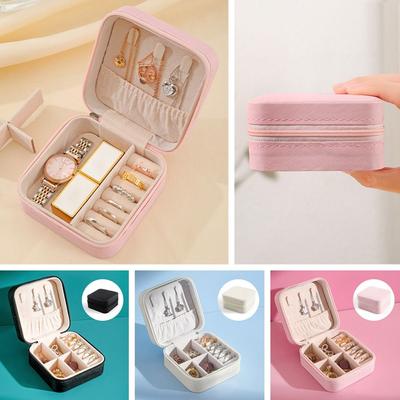 Leather Jewelry Storage Box Simple Organizer Display Box Fine Ring Earrings Organization  Travel