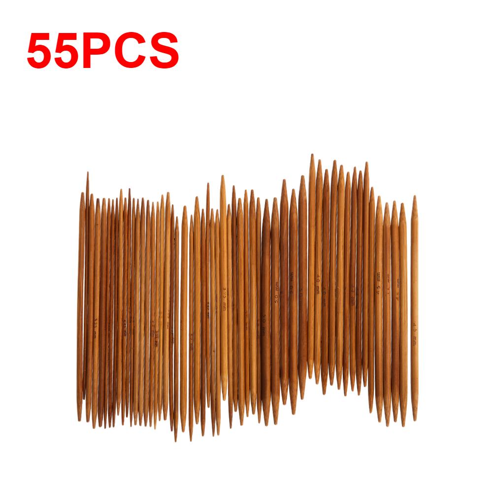 55/110 шт. 11 размеров 13 см Бамбуковые спицы Крючки для вязания Двусторонние карбонизированные бамбуковые спицы Вязание свитера Рукоделие
