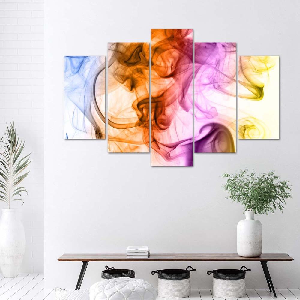 Obraz na plátně z pěti kusů Smoke Abstraction