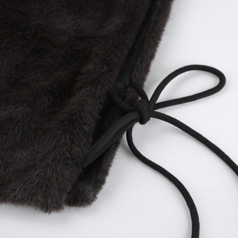 Vestă elegantă, caldă de iarnă, pentru femei, mărimea S, din blană artificială de nurcă, cu gât înalt, fără mâneci