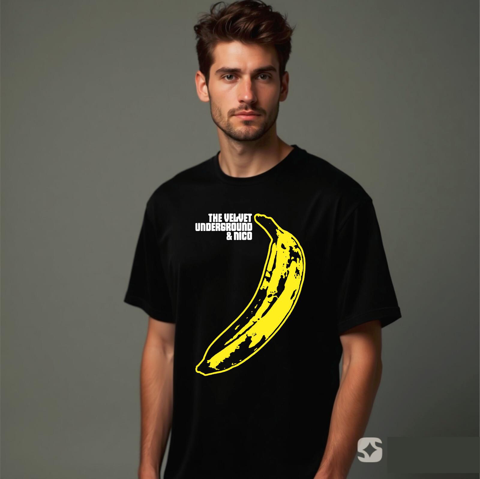 The Velvet Underground Nico T-Shirt Warhol Banana Logo Top Band Tee XL