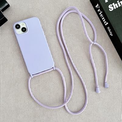 Silikonové pouzdro s tekutým povrchem a šňůrkou na krk pro iPhone 16 Plus 11 12 Mini 17 15 14 13 Pro Max 17 Air Měkký kryt
