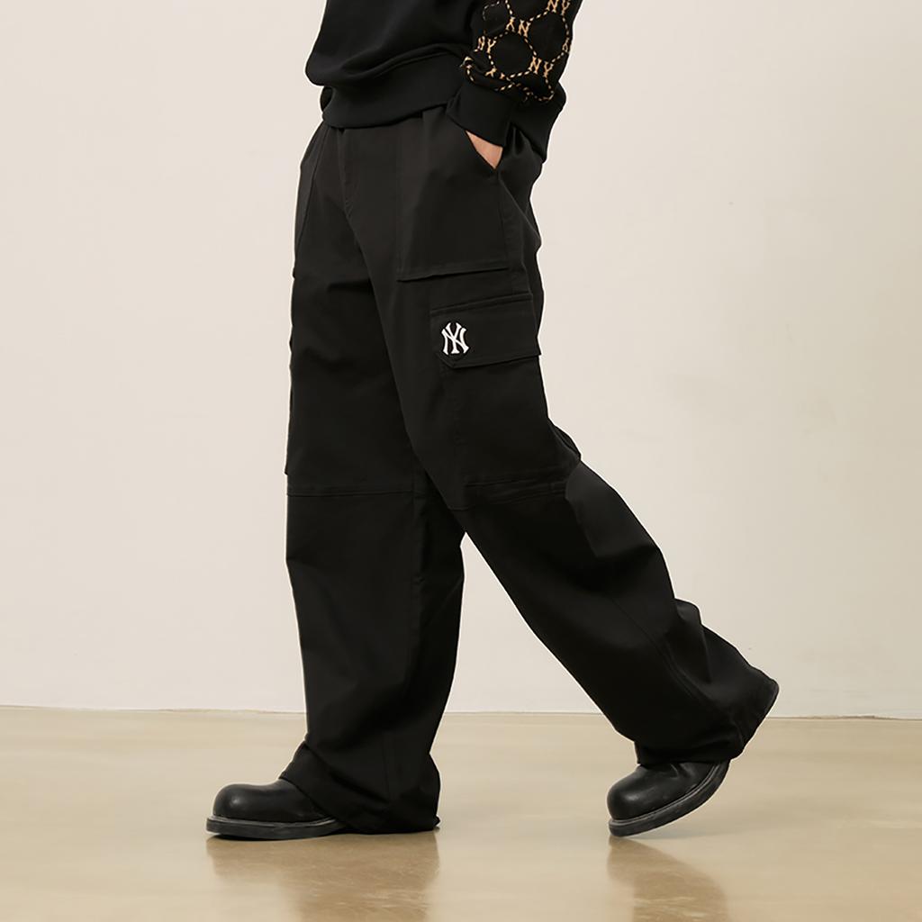 New MLB New York Yankees FW24 Cargo Pants Unisex Black 3AWPCN246-50BKS
