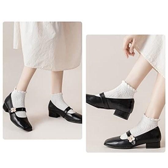 Socks Womens Ankle Summer Cute 6-Pair Set Stylish Cotton Frill Short Non-Moisture 22-25 cm