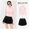 Womens UV Protection Full Coverage Diving Suit With Half Zipper Conservative Cut Swimwear Snorkeling Water Sports