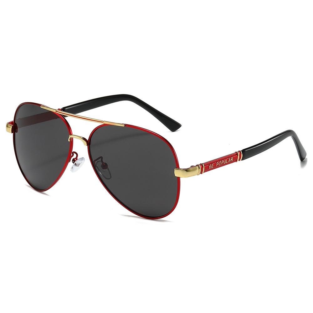 TEMU Men's Polarized Aviator Sunglasses - Metal Frame, Retro Large Design for Driving