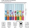 Kids Cartoon Pencil Curtains Colorful Crayons Art Printed School Curtain Nursery Bedroom Living Room Home Polyester With Rod Pocket Washable Sitting