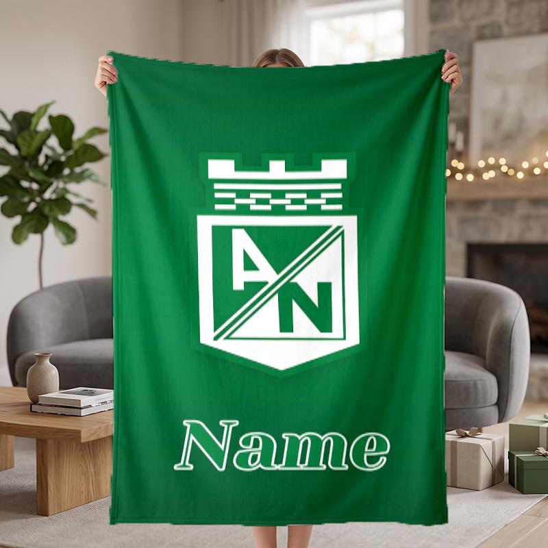 Atletico Nacional Custom Flannel Blankets Soft Warm Cozy Throws for Home Decor Holiday Gifts