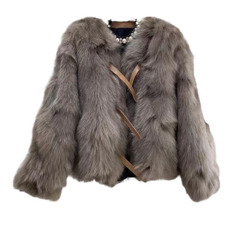 Winter new Toka imitation fox fur light fur short cotton warm jacket women's top