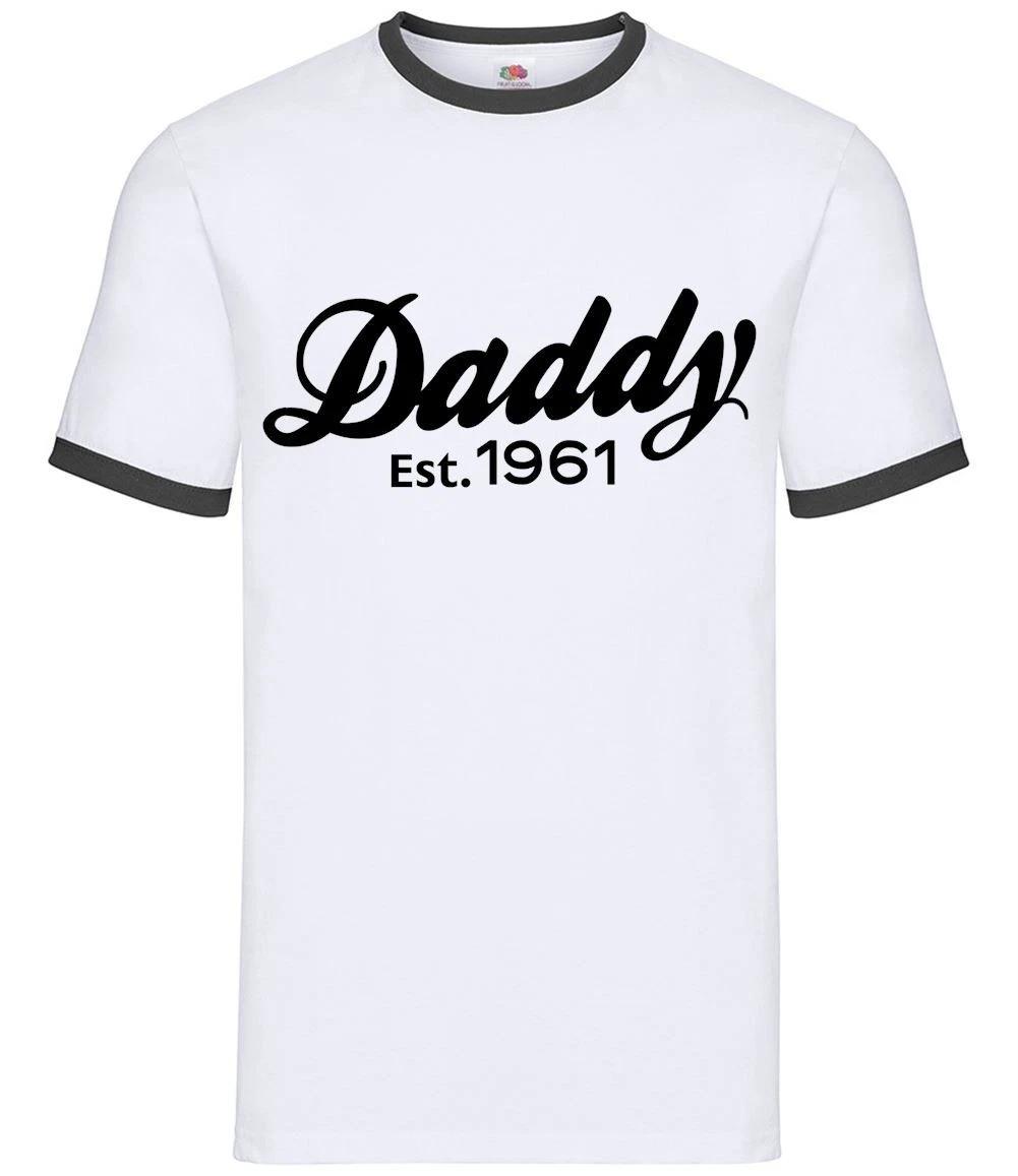 Daddy Est. 1961 - Mens Ringer - Fathers Day 62nd 62 Dad Birthday Age XXXXL