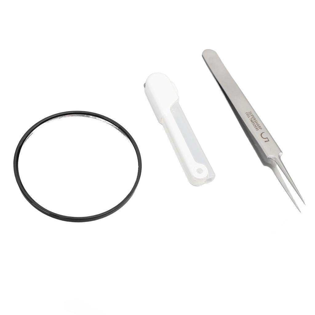 Blackhead Tweezers with LED Light 5X Mirror Pointed Precision Popping Removing Tools Stainless Steel Blackhead