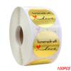 100-500pcs 1inch Vintage Kraft Paper Handmade With Love Stickers for Package Thank You Stationery Adhesive Labels Baking Seals