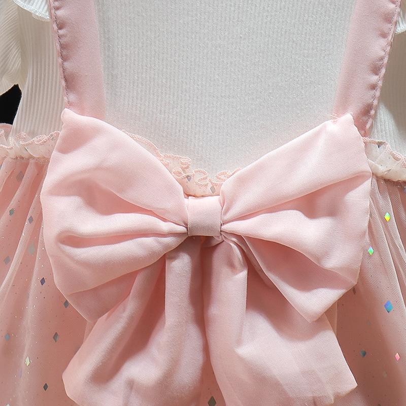 Girls' Casual Short Sleeved Dress Korean Fashion A-line Dress