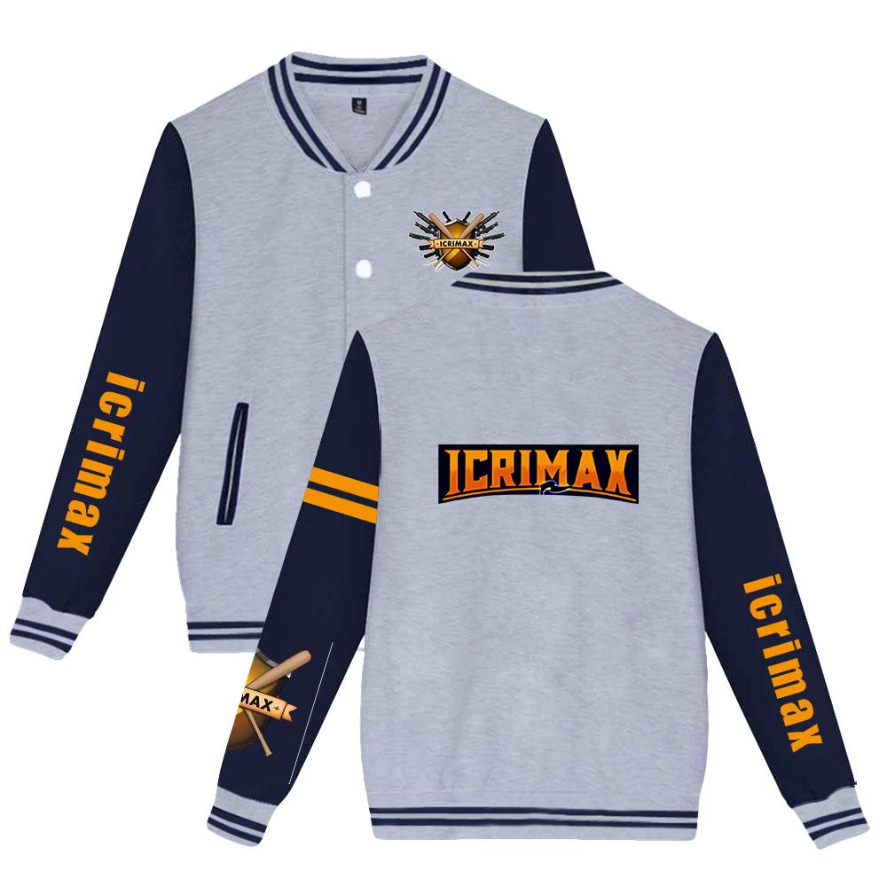 NEW Arrivals Unisex Fashion Icrimax Printed Baseball Sweatshirt Women Men Outdoor Sport Jackets XXS серый 2190₽