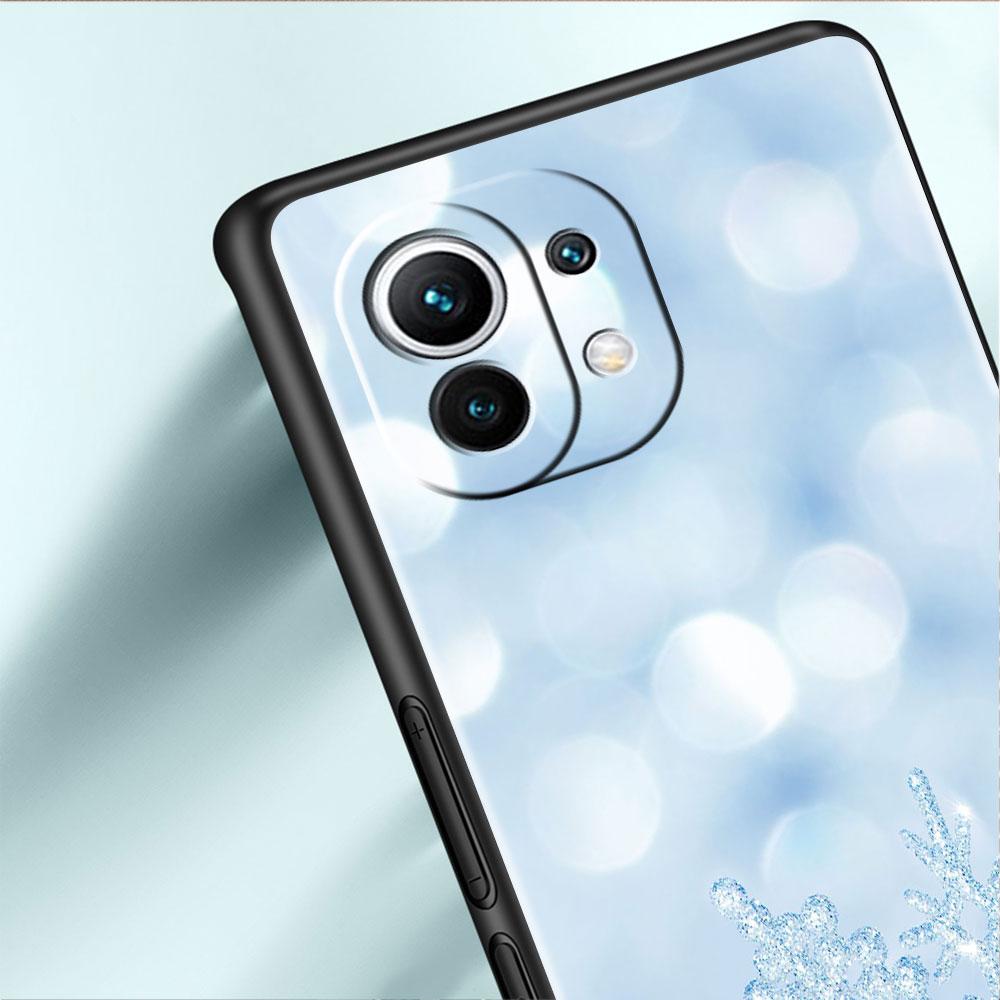 Měkké silikonové pouzdro pro Xiaomi Mi 11 Lite 5G NE 11T Pro 12S Ultra 12 Note 10 10T 9T Kryt na telefon Nárazník Funda Sněhobílá Vločka