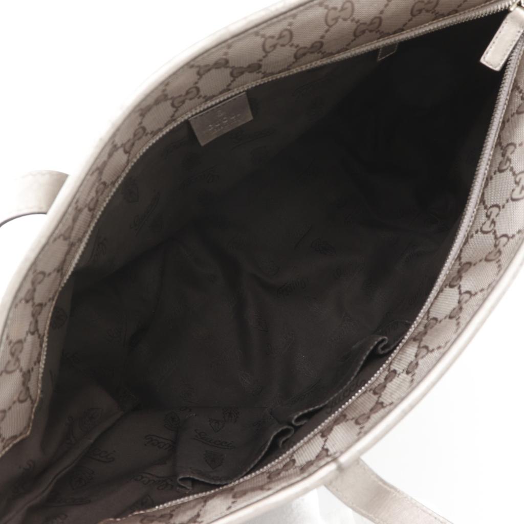 GUCCI Tote Tote Bag 211137 GG implementation Silver PVC coated canvas Women Used