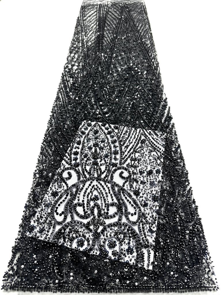 Royal Blue African Sequins Lace Fabric 2026 High Quality Tulle Lace Fabric Embroidered Beads Nigerian Fabric for Wedding Dress