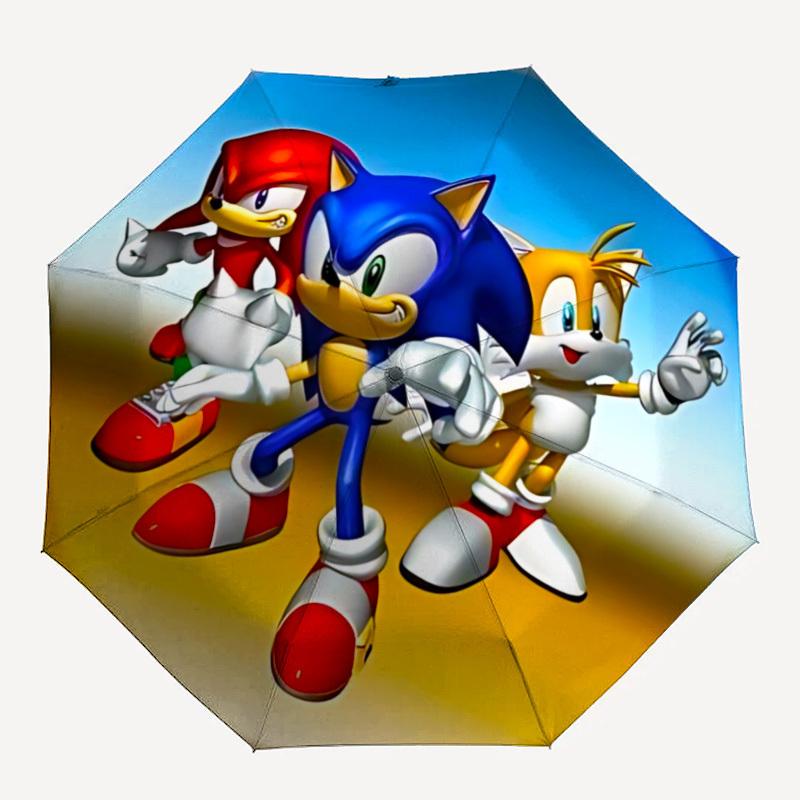 

1PC Sonic The Hedgehog Print Umbrella, Featuring Automatic Folding, And Shielding. This Sturdy And Durable Umbrella with Eight Ribs Is Convenient for
