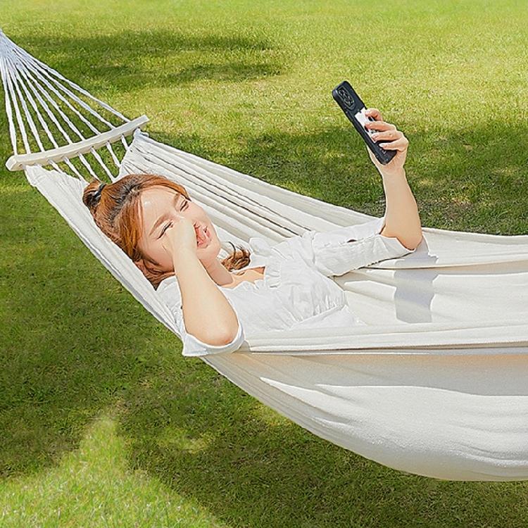 Hängematte aus Outdoor-Leinwand, tragbar, verdickt, Einzel-Doppel-Hängematte mit Überrollschutz