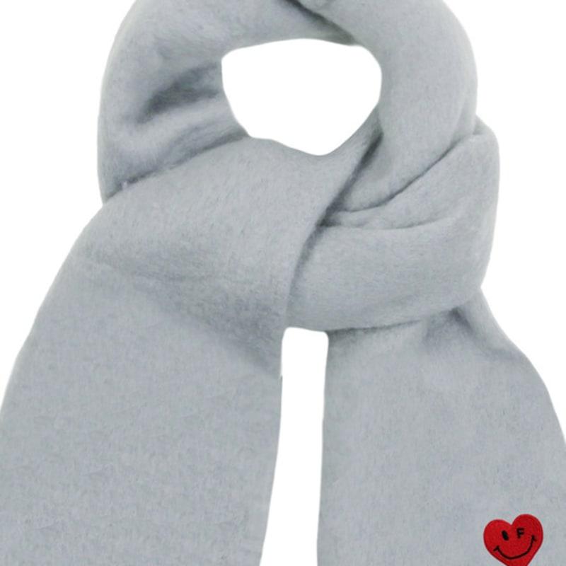 GRAVER [BAG&ACC] Heart Smile Embroidered Bold Muffler_Gray