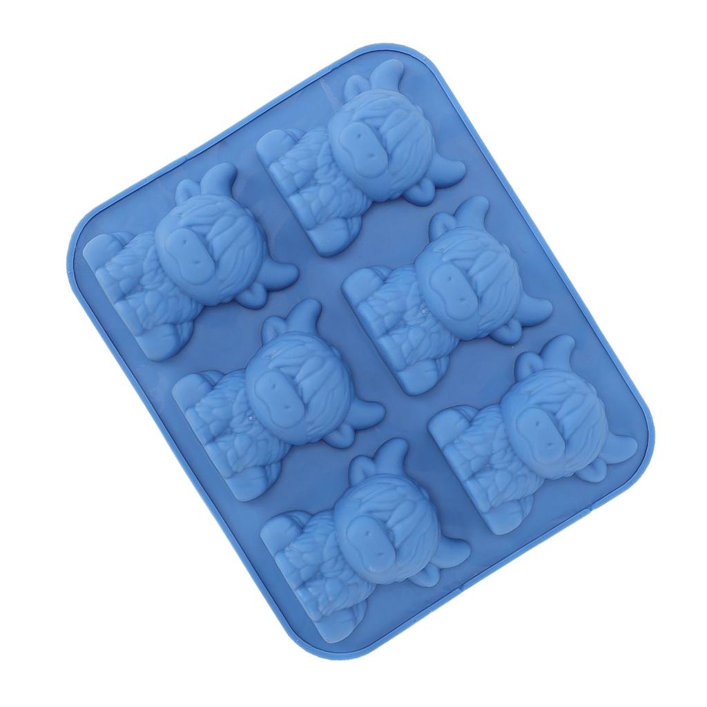 Ice Cube Mold 3D Highland Cow Soft Silicone Ice Cube Tray Fun Animal Mold for Dessert Craft Candle Soap