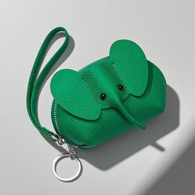 PU-Leder Baby Elefant Münzbörse Damen Tasche Anhänger Kreativer Kartenhalter Aufbewahrung Lippenstift Umschlag Reißverschluss Geldbörse