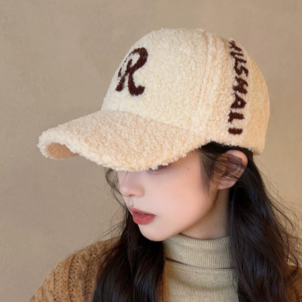 Thick Lamb Plush Cap Warm Rebound Cap High Quality Baseball Cap  Unisex