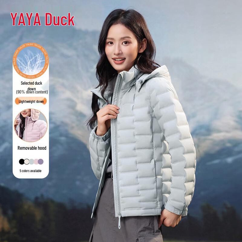 YAYA Women's Lightweight Hooded Duck Down Jacket