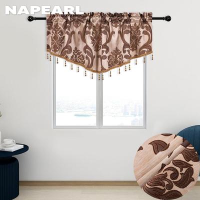 1pz Lussuosa Tenda Decorativa a Filo di Perline Jacquard Corta per Soggiorno Camera da Letto Arredamento Casa