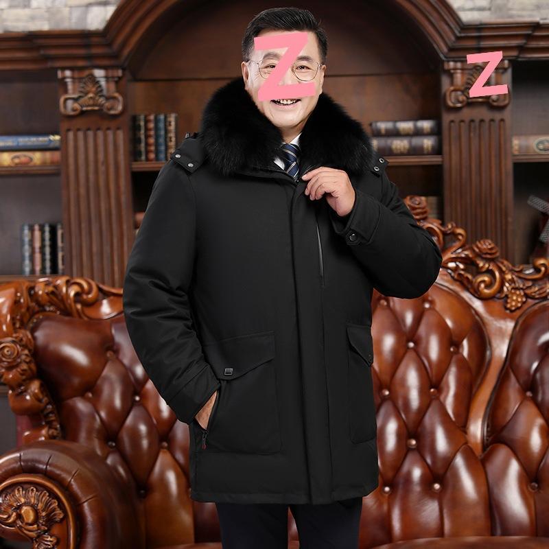 

Grandpa s Coat Dad s Suit Heavy Thickened New Style Down Jacket for Middle-aged and Elderly Men s Mid-length Style for Winter Wear-resistant M