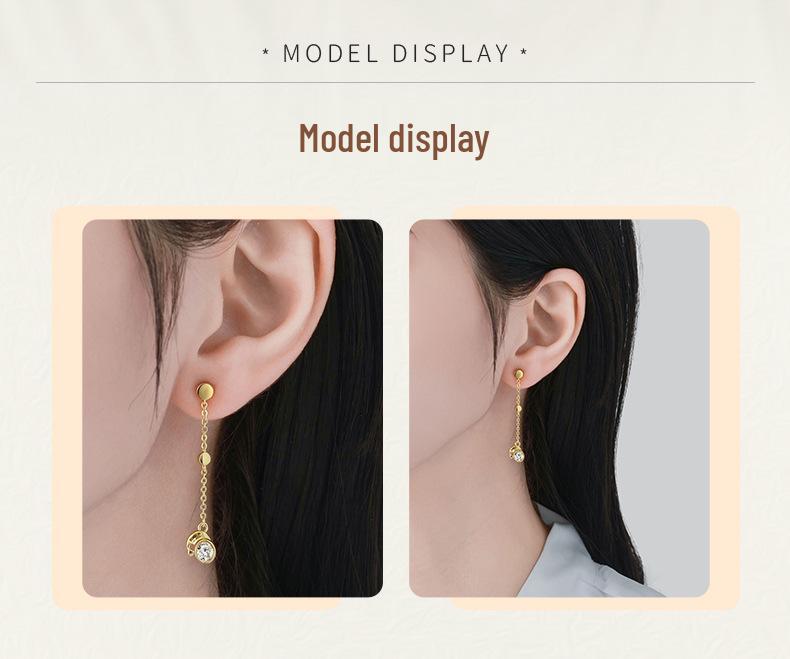 Nádherné Vánoční Náušnice s Třásněmi a Kamínky pro Ženy - Elegantní Zimní Design