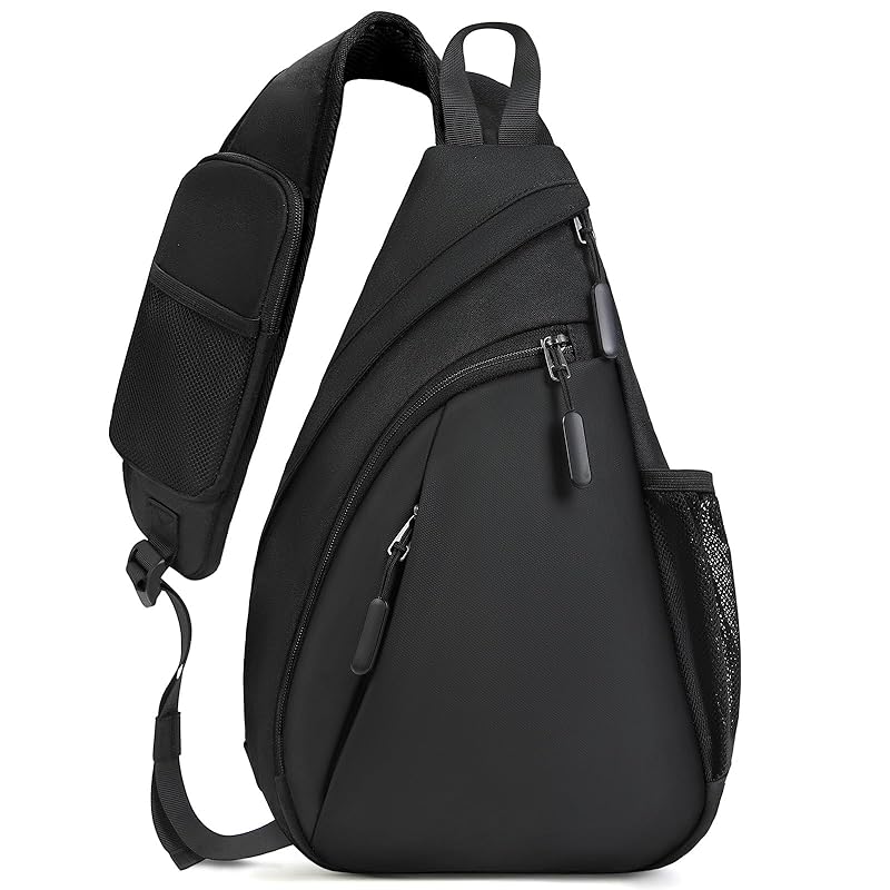 [RAINSMORE] body bag men's large capacity shoulder bag with cell phone holder ipad compatible Crossbody Left/right switching lightweight Anti-theft