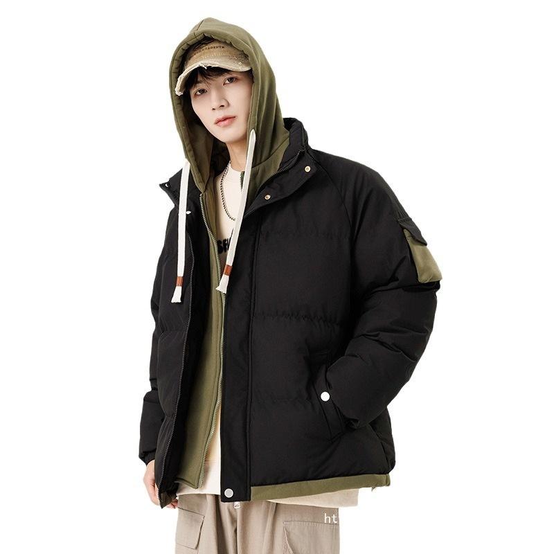 2025 Fake Two-piece Hooded Down Padded Jacket Men's Graphene Padded Jacket Teen Student Padded Jacket