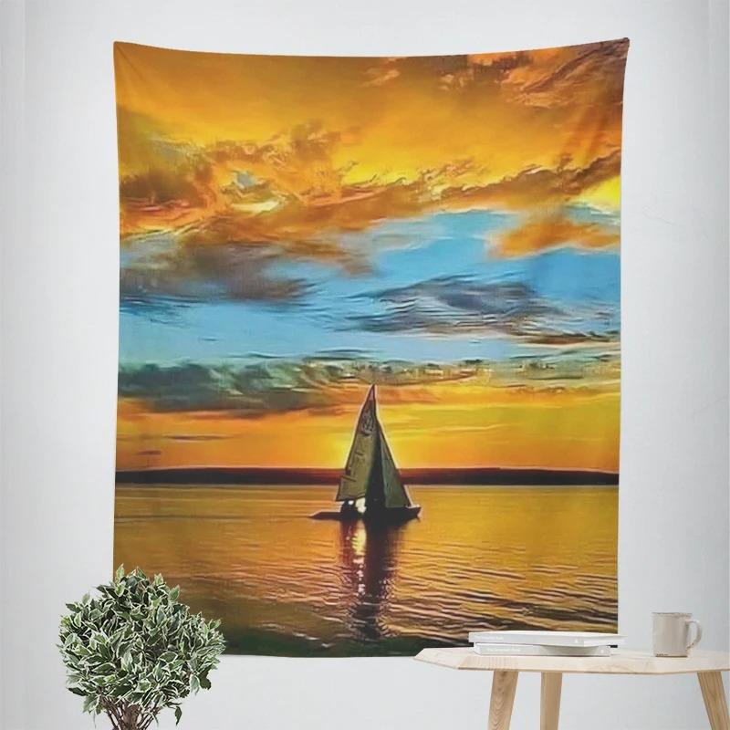 Декоративный гобелен с морским закатом — фото 7