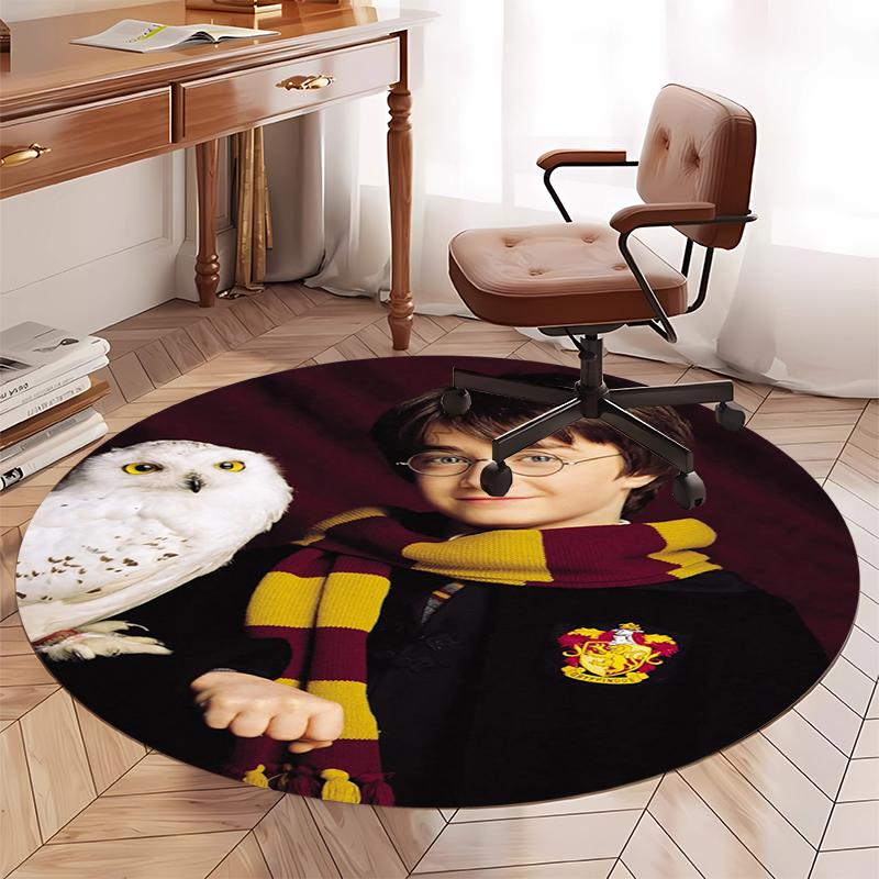 Harry Potter Printed Round Rug Carpet Chair Rug Area Rug Entryway Doormats,for Office Chair Living Room Bedroom Kitchen Room.