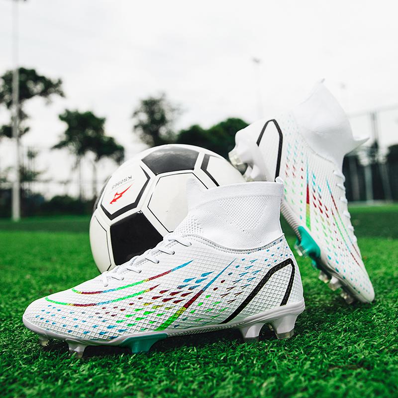 2024 Men's Soccer Shoes Large Size Ultralight Football Boots Boys Sneakers Non-Slip AG/TF Soccer Cleats Ankle Boots Unisex