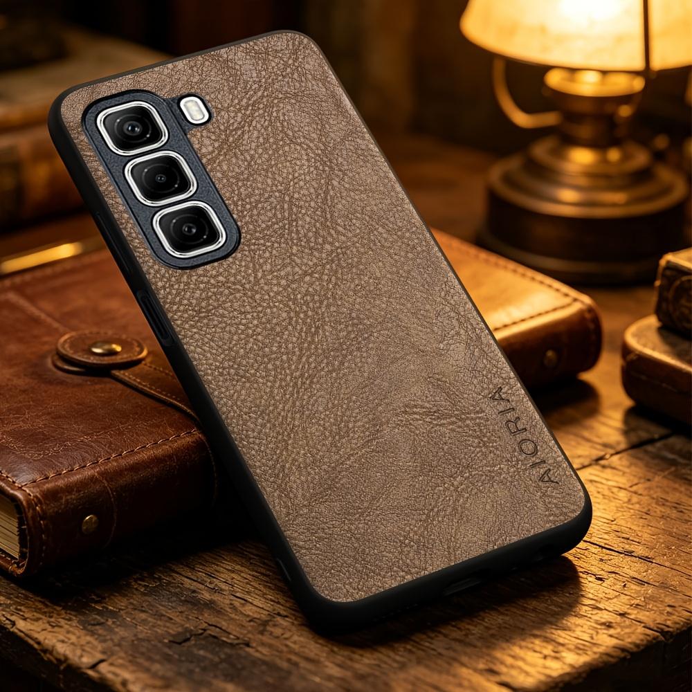 Phone Case - Solid Color Faux Leather Phone Case for Infinix Hot 70 60 50 Pro 60I Note 60 50 Pro 50X, Smart Precise Camera Hole Placement