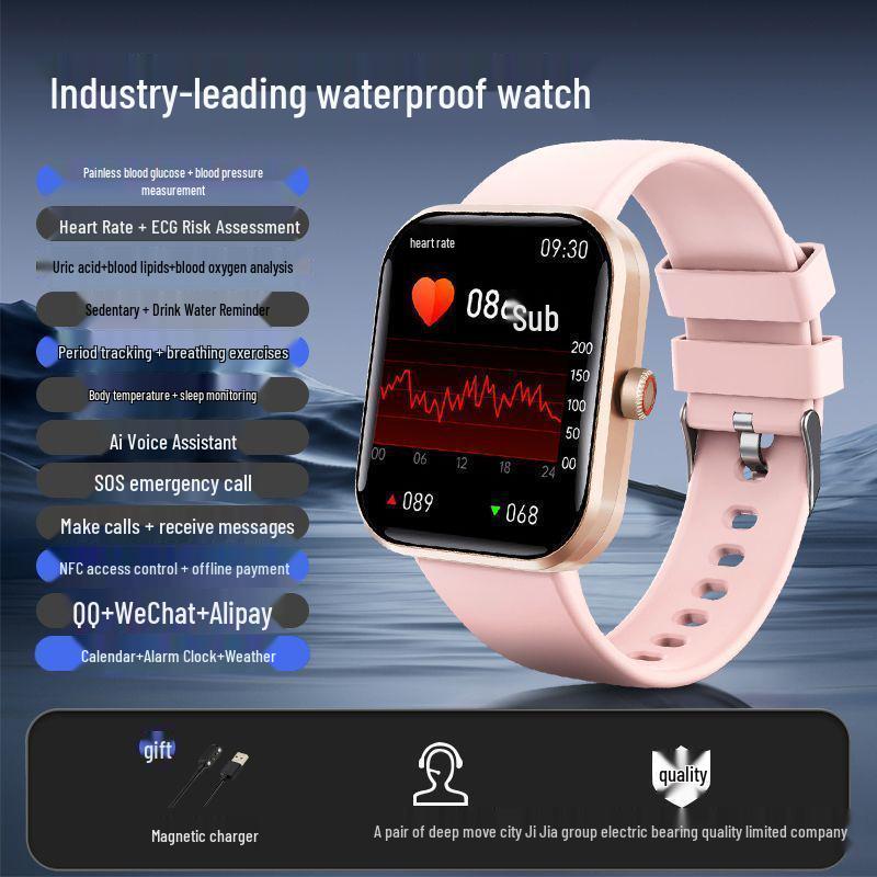 SM23 Cross-border Smartwatch: Monitors Calls, Blood Sugar, Heart Rate, Blood Pressure, & Temperature – Ideal for Health & Sports.